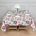 thumbnail image 3 of Pioneer Flower Floral Print Pattern Square Tablecloth, Waterproof Wipeable Spillproof Washable Table Cover for Home Kitchen Party Decor, 52"x52", 3 of 6