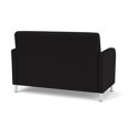 thumbnail image 3 of Siena Lounge Lobby Reception Waiting Loveseat / Brushed Steel Legs / Black, 3 of 5