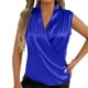 thumbnail image 2 of Camiseta sin mangas con cuello en V para mujer - Escote con volantes, tejido ligero, primavera/verano - Tallas S-XL, ropa informal/de fiesta, 2 of 8