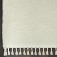 thumbnail image 3 of Nourison Diamond Trellis Shag Modern Solid Ivory Area Rug, 3 of 6
