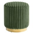 thumbnail image 2 of Furniture of America Vena Modern 16" Upholstered Round Stool, Green and Gold, 2 of 5