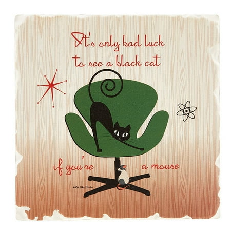 

2Pc Graphic Impressions Cat Luck Coaster