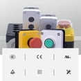 thumbnail image 3 of Control Box With Push Button Lock Emergency Stop Red Plastic Stop Sign Mushroom Emergency FT, 3 of 5