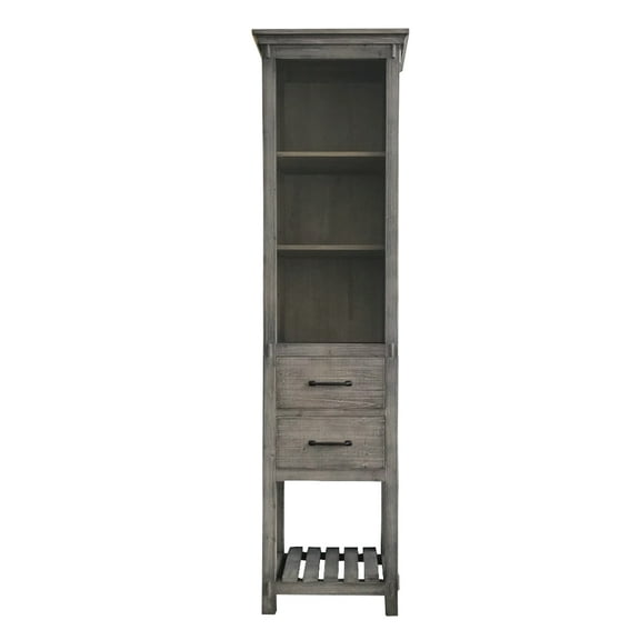 InFurniture WK8279SC-G 79 in. Rustic Solid Fir Side Cabinet in Grey Driftwood