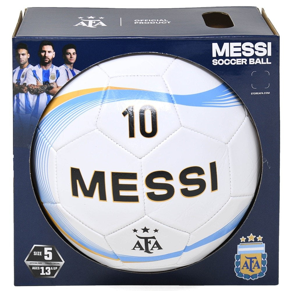 Argentina Football Association AFA Soccer Ball Size 5 BG MESSI( White)