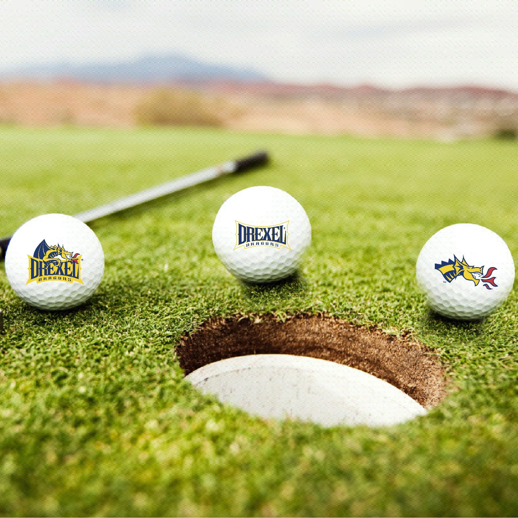 Drexel University Dragons Logo Edition Taylormade Distance+ Golf Balls 12-Pack (Dozen)