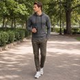 thumbnail image 4 of AZoiNM Men's Urban Fashion Hoodie, Casual Button-Down Sweatshirt, Lightweight Long Sleeve Hooded Pullover for All Seasons, 4 of 10