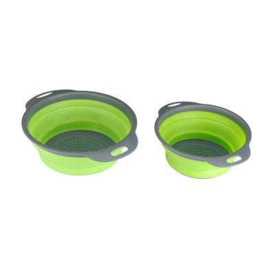 

Round Folding Drain Basket Washing Basket Two-Piece Filter Basket Kitchen Gadgets Telescopic Foldable Fruit Basket Green