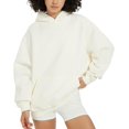 thumbnail image 3 of Womens Oversized Acid Wash Hoodie Unisex Heavyweight Cotton Hoodies Fleece Vintage Washed Sweatshirt Women Men, 3 of 5
