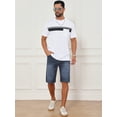 thumbnail image 2 of DARING DIVA Men's Chest Pocket Striped Print Crew Neck Short Sleeve T-Shirt M White, 2 of 7