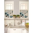 thumbnail image 5 of Teal Tulip Butterfly 2 Panel Kitchen Curtains for Small Windows, Beige Turquoise Floral Vintage Rustic Bathroom Tier Curtain, Short Window Treatment for Bedroom/Living Room 55"x36", 5 of 6