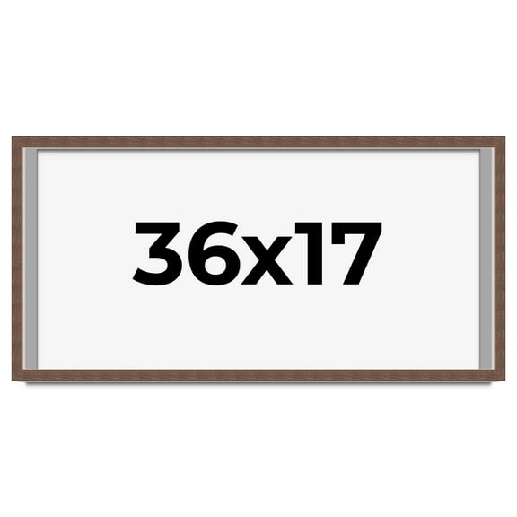 36x17 Shadow Box Frame Brown | 1.125 inches Deep Real Wood Rustic Shadowbox Display Frame | UV
