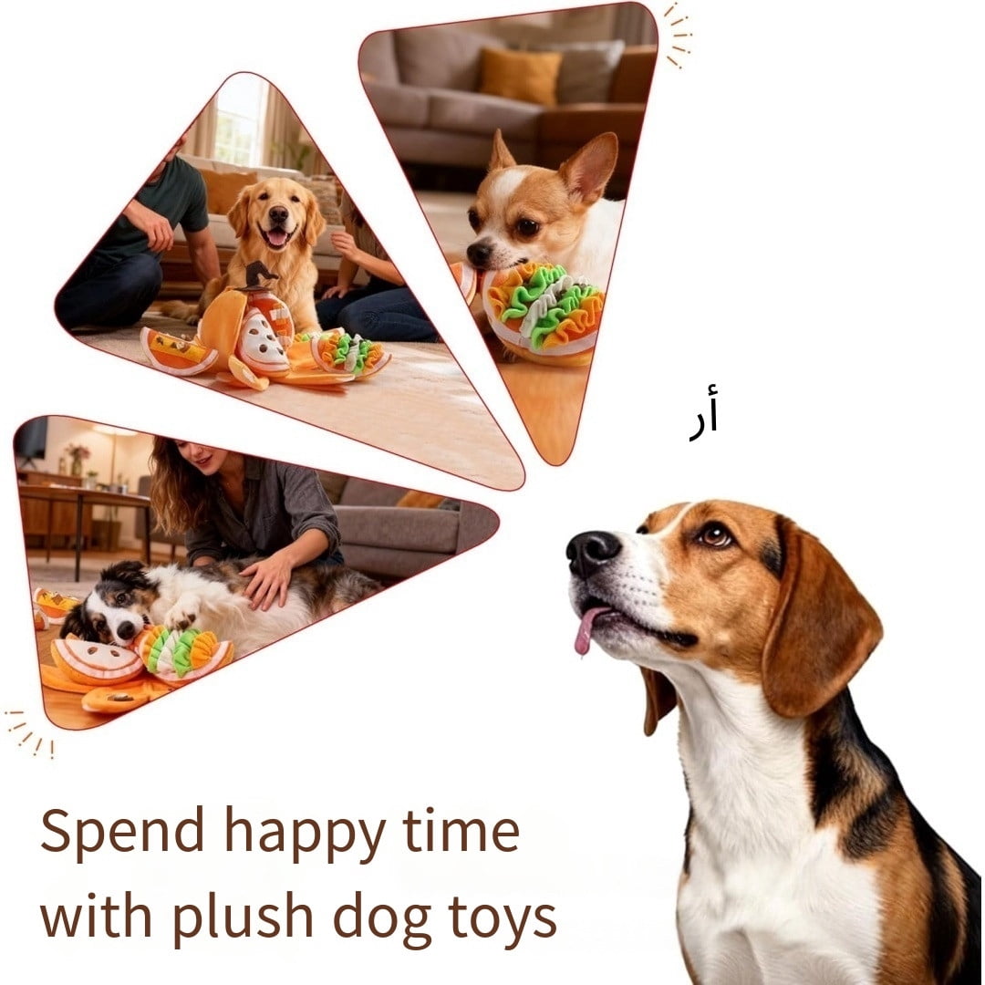 Interactive Puzzle Toy for Dogs, Slow Feeder & Plush Chew Toy with Squeaker, Mental Stimulation Toy for Small & Medium Dogs (Size/Colour as Pictured)