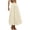 Beige, variant on Unir Women Unique Rounded Balloon Bubble Hem Swing A-Line Midi Skirt Wide Gathered Elastic High Waist 180 Brushed Milk Silk Side Pocket Resort Elegant Casual Long Bottom 1PC S-XL Plus Size Friendly