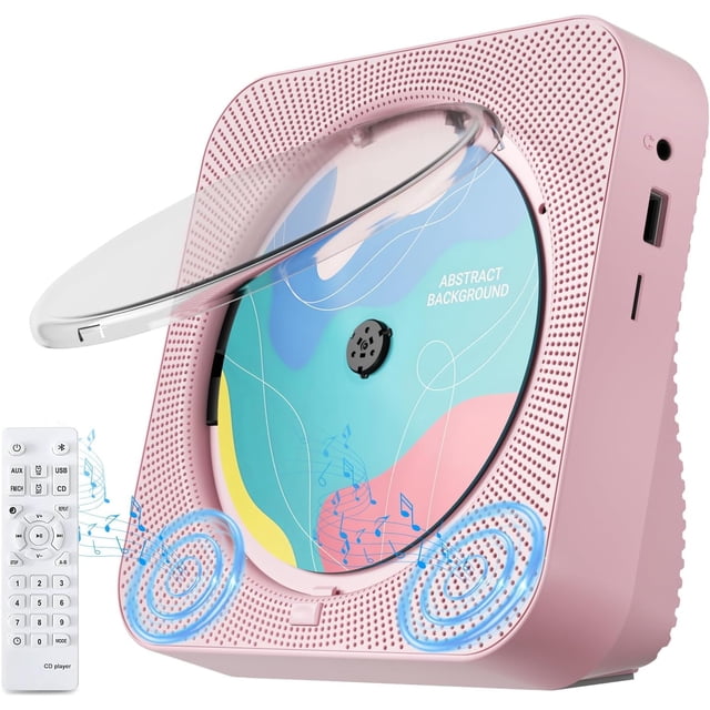 reproductor, CD portátil con Bluetooth 5.1 y altavoz HiFi, radio FM, puerto USB y AUX, control remoto incluido, diseño de escritorio con pantalla LED, ideal para hogar y oficina