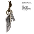 thumbnail image 7 of Mightlink Men Necklace Vintage Adjustable Punk Style Rope Chain All Match Decoration Faux Cowhide Angel Wing Charm Pendant Necklace Jewelry for Daily Wear, 7 of 7