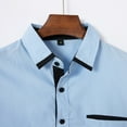 thumbnail image 4 of APEXFWDT Men's Business Dress Shirt Long Sleeve Casual Regular Fit Button Down Shirt Color Block Wrinkle-Free Shirts with Pocket, 4 of 8