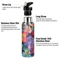 thumbnail image 3 of Yayeee 33oz Insulated Water Bottle Double Wall Stainless Steel with Flip Straw Lid, Serene Floral Pattern, 3 of 7