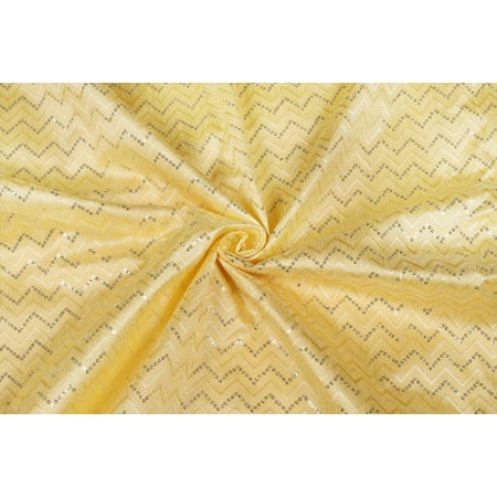 TRILOKI Yellow Poly Raw Silk Embroidery DIY Arts & Crafts Sewing Wedding Dress Crafts Inches 44 38 Work By The Yard
