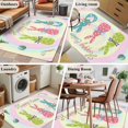 thumbnail image 6 of Easter Bunny Area Rug 4'x6', Easter Eggs Spring Watercolor Bows Flower Washable Non-Slip Rugs, Low Pile Large Carpet for Living Room Bedroom Dining Room Kitchen Office Indoor Mat, 6 of 9