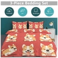 thumbnail image 5 of 3 Pcs Soft Bedding Set, Includes 1 Duvet Cover with Zipper And 2 Pillow,Shams Cartoon Cute Dog King(102"×90"), 5 of 8