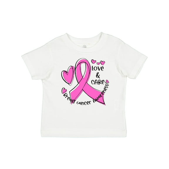 Inktastic Love, Care, Cure Breast Cancer Awareness Pink Ribbon Boys or Girls Baby T-Shirt