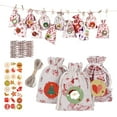 thumbnail image 6 of DIY Advent Calendar Bags, Advent Calendar Bags, Advent Calendar Candy Gift Drawstring Bag, for Door Windows Decor Light Gray Small, 6 of 10