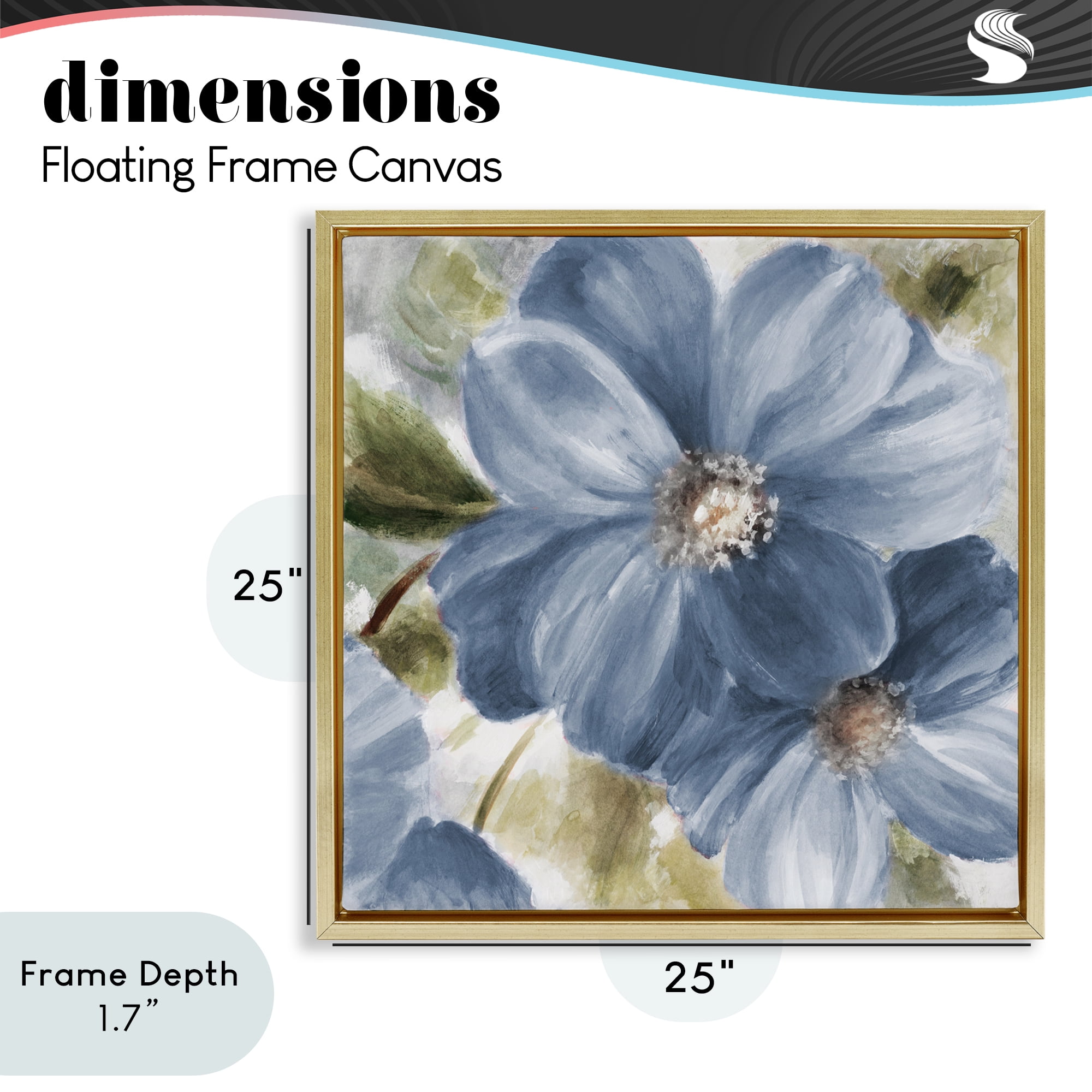 Stupell Industries Walk in Blue Beauty Gold Framed Floater Canvas Wall Art, design by Lanie Loreth