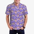 thumbnail image 3 of Balery Pugs and Flowers Printed Men’s Short Sleeve Polo Shirt, Midweight Men's Shirt,Golf Polo shirts -X-Large, 3 of 9