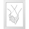 thumbnail image 1 of Artographie Studio 24x32 White Modern Wood Framed Museum Art Print Titled - Holding Hands Lines, 1 of 4