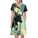 thumbnail image 1 of Disketp Bull Charging Through Waves para Vestido de Manga Corta para Mujeres, Vestidos de Verano para Mujeres, Casual y Holgado para la Playa, 1 of 6