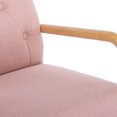 thumbnail image 7 of Glider Rocking Chair with Ottoman Set, Linen Upholstered Living Room Chairs with Side Pocket and Ergonomic Backrest, Leisure Single Armchair Side Chair Vanity Chair, Pink, 7 of 7