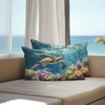 thumbnail image 2 of Ocean Turtle Outdoor Pillow Covers Pack of 2 Coral Retro Waterproof Throw Pillow Covers Decorative Cushion Cases for Patio Garden Tent Balcony Couch 20x12 inch, 2 of 8