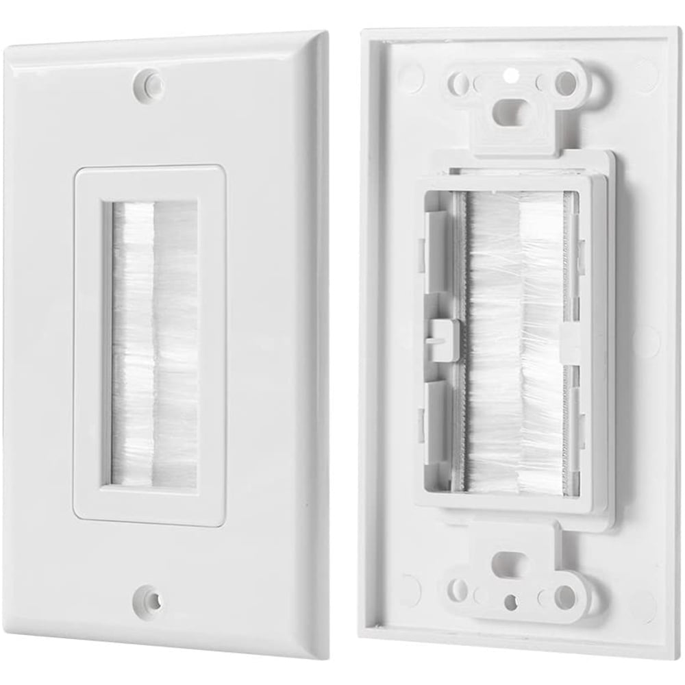 10Pairs Wall Plate Kit Single Brush Wall Plate with Single Gang Low