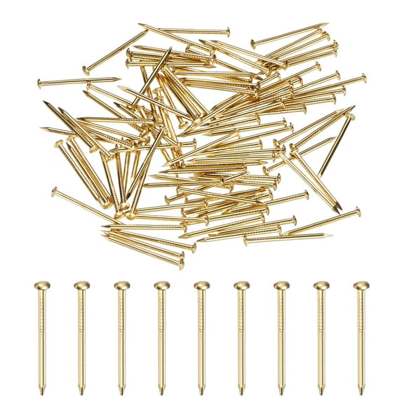 Uxcell 100-Pack Small Tiny Nails, 1.2mm x 20mm Brass Nails Hardware Round Head