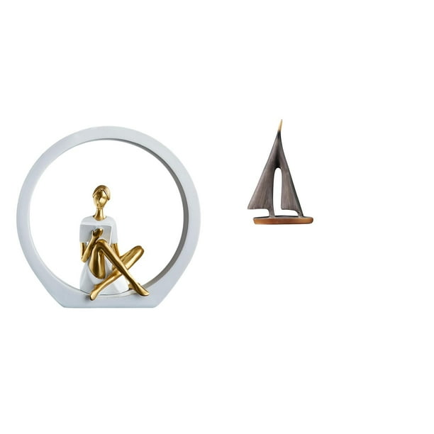 Figura De Niña, Estatua De Mujer, Centro De Mesa, Dormitorio, Regalo Para Lectores, Estantería, Escultura Abstracta De Granja, Decoración Versátil, Decoración De Velero, Estatua De Velero,