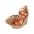thumbnail image 4 of New Women KAYLEEN Gretta-1 PU Open Toe Strappy Espadrille Platform Wedge Heel, 4 of 5