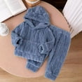 thumbnail image 5 of Fesfesfes Boy and Girls Clothes Size 5 Fashionable Boys and Girls Casual Long Sleeved Hooded Top Round Neck Bottom Pants Solid Color Long Pants Set, 5 of 8