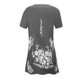 thumbnail image 5 of OUSITAID Womens Dresses Women‘s Summer Loose  Neck Ethnic Style  Neck Raglan Short Sleeve Dress Green L, 5 of 5