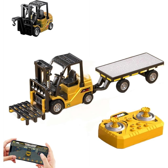 A 2-in-1 transforming lifting fork and hook, with a built-in rechargeable battery, suitable for STEM educational engineering vehicles for children aged 8-12.,D,1set