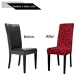 thumbnail image 4 of PiccoCasa Stretch Spandex Dining Chair Slipcovers Floral Seat Cover Set of 4, Red and Black, 4 of 6