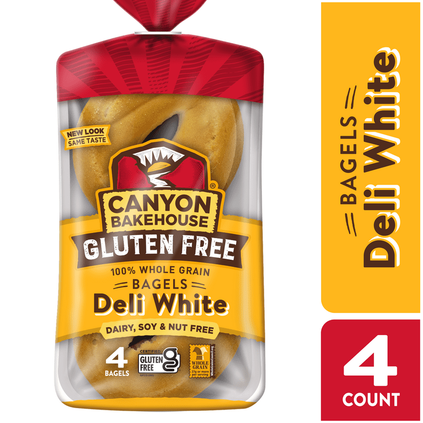 Canyon Bakehouse Deli White Bagels, Gluten Free Bagels, 100 Whole