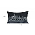 thumbnail image 3 of 24" Black Cleveland Nighttime Skyline Lumbar Decorative Pillow, 3 of 6