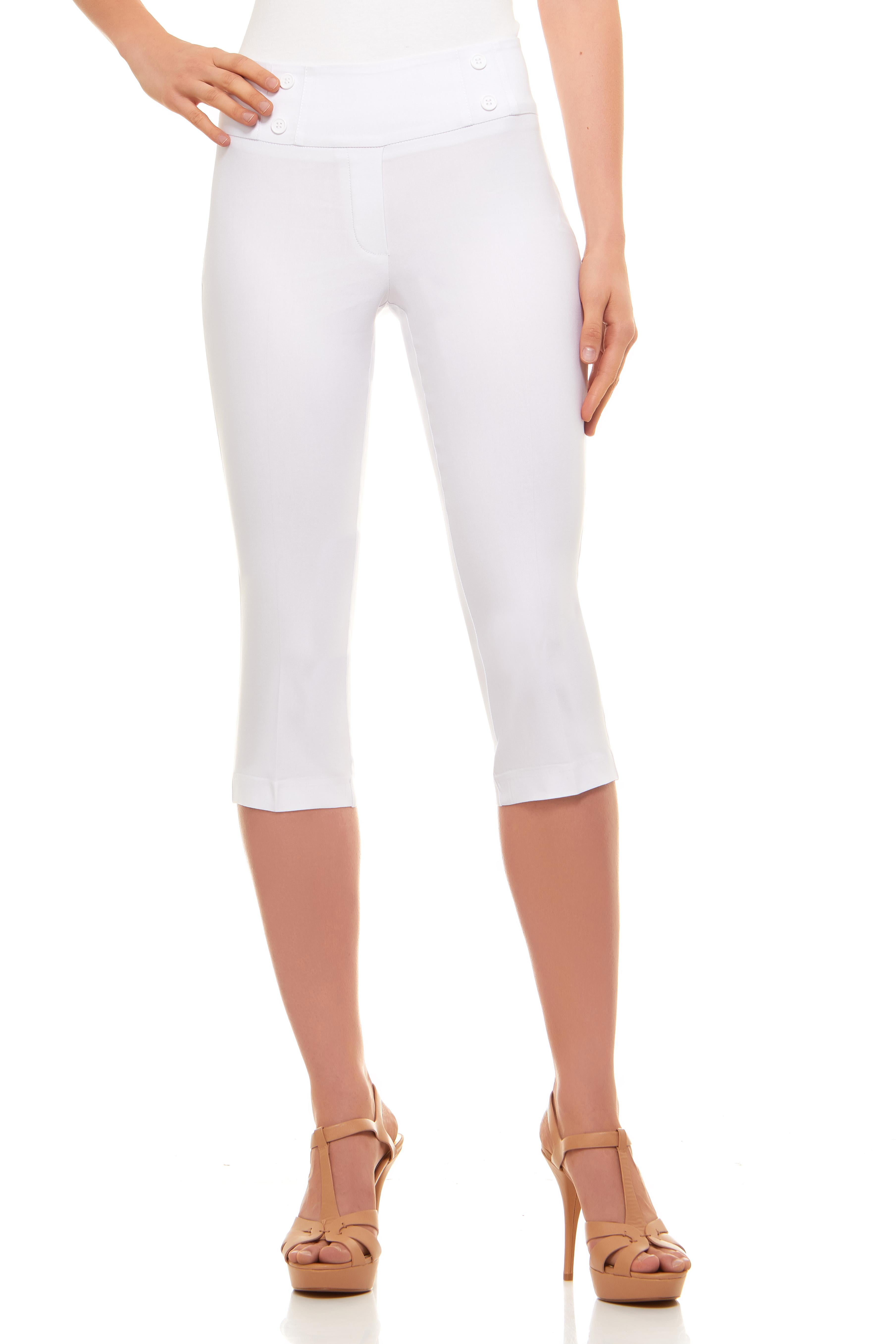 Velucci - Womens Classic Fit Capri Pants - Comfortable Pull On Style ...