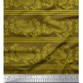 thumbnail image 1 of Soimoi Velvet Fabric Stripe,Leaves & Hen Block Print Fabric by The Yard 58 Inch Wide, 1 of 1