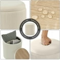 thumbnail image 4 of Round Ottoman with Storage Set of 2 Upholstered Velvet Vanity Stool for Makeup Lines Support 301lbs Ottomans Multifunctional Foot Rest Coffee Table Padded Seat for Living Room&Bedroom, 4 of 6