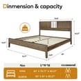 thumbnail image 3 of DodreHome King Solid Wood Platform Bed with Headboard, Bed Frame with 12 Strong Wood Slat Support, Sturdy Bed Legs, No Box Spring Needed, Dark Walnut, 3 of 8