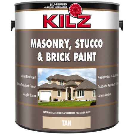 KILZ Interior/Exterior Masonry, Stucco & Brick Flat Paint, 1 (Best Masonry Paint Review)