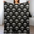 thumbnail image 3 of ARISTURING  Boho Throw Blanket Reversible Cotton Bohemian Hippie Room Decor Double Sided (Boho Skull Print Black ), 3 of 6