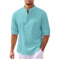 thumbnail image 2 of Stamzod Mens Long Sleeve Golf Shirts Button Down Ribbed Men Dress Shirts Loose Fit Plus Size Comfy Causal Beach Wedding Shirts, 2 of 6